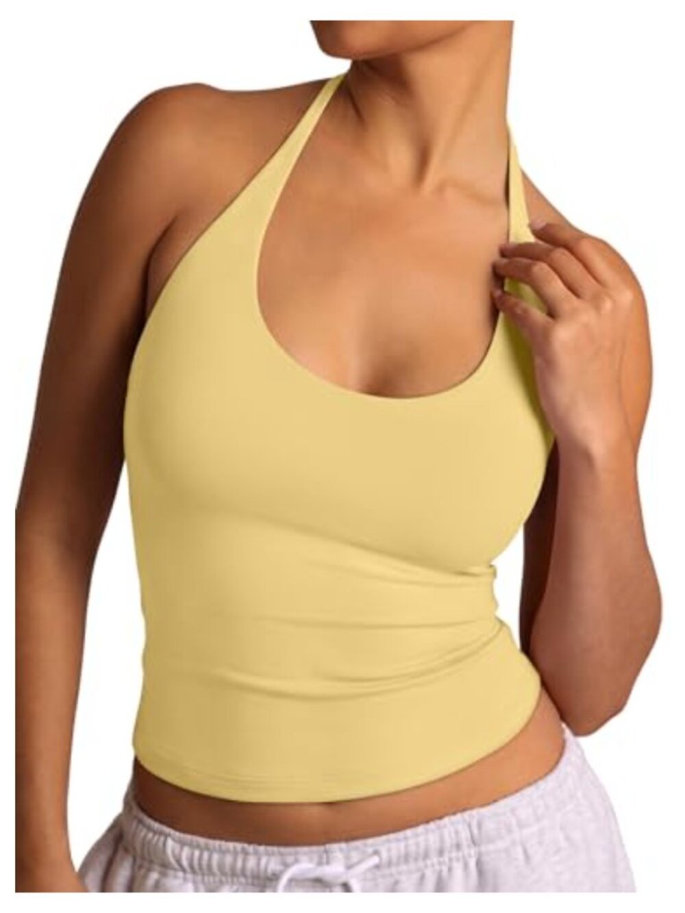Women's Double Lined Halter Tank Top Backless Sleeveless Racerback Y2K Summer